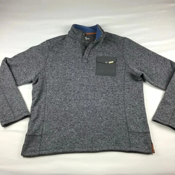 Woolrich Men's Snap Neck Pullover Fleece Sweatshirt Gray Size Large - Picture 1 of 4